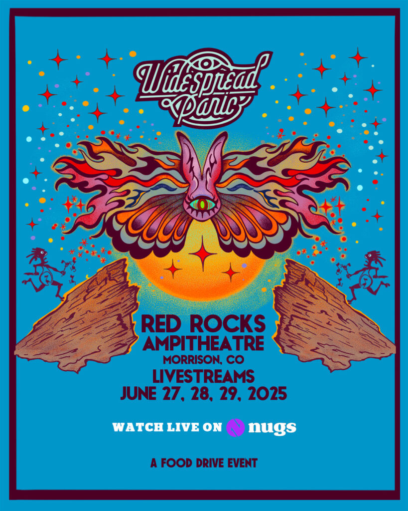 Widespread Panic x nugs Red Rocks Live Streams promotional graphic