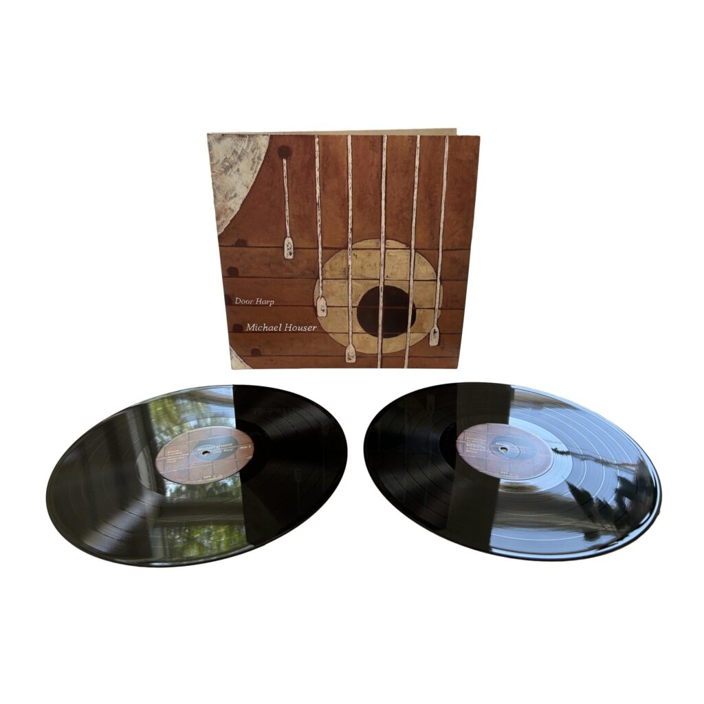 Packaging and contents for Michael Houser's Door Harp vinyl release