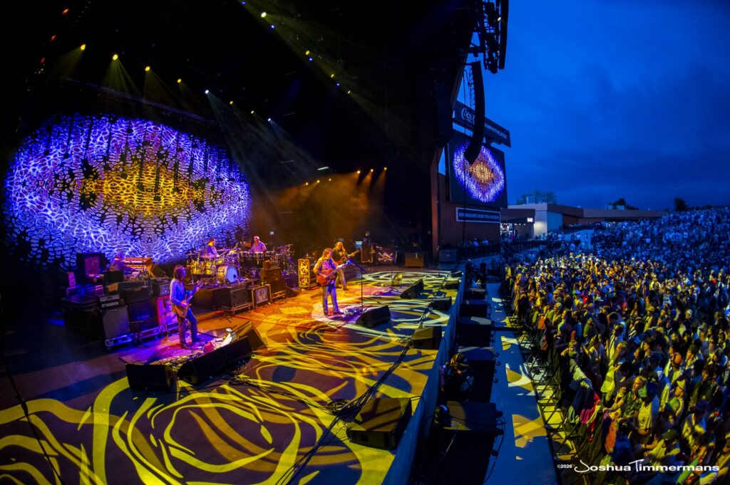 Widespread Panic performing in Birmingham, Alabama at the Coca-Cola Amphitheater on Saturday, April 18, 2026