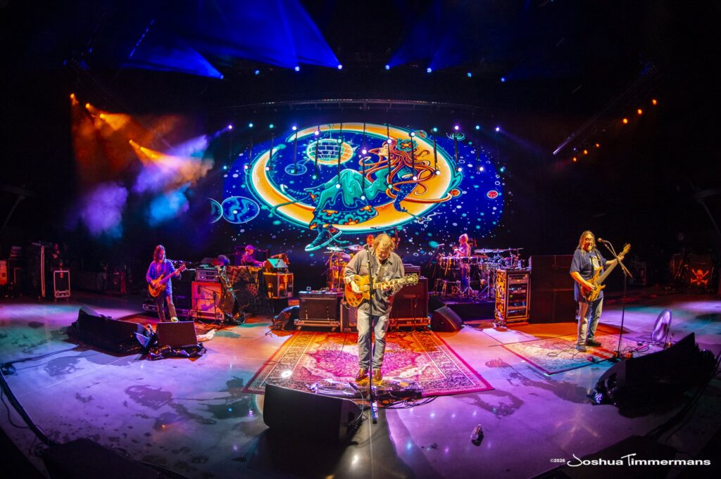 Widespread Panic performing in Birmingham, Alabama at the Coca-Cola Amphitheater on Saturday, April 18, 2026
