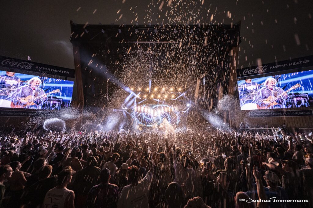 Widespread Panic performing in Birmingham, Alabama at the Coca-Cola Amphitheater on Saturday, April 18, 2026